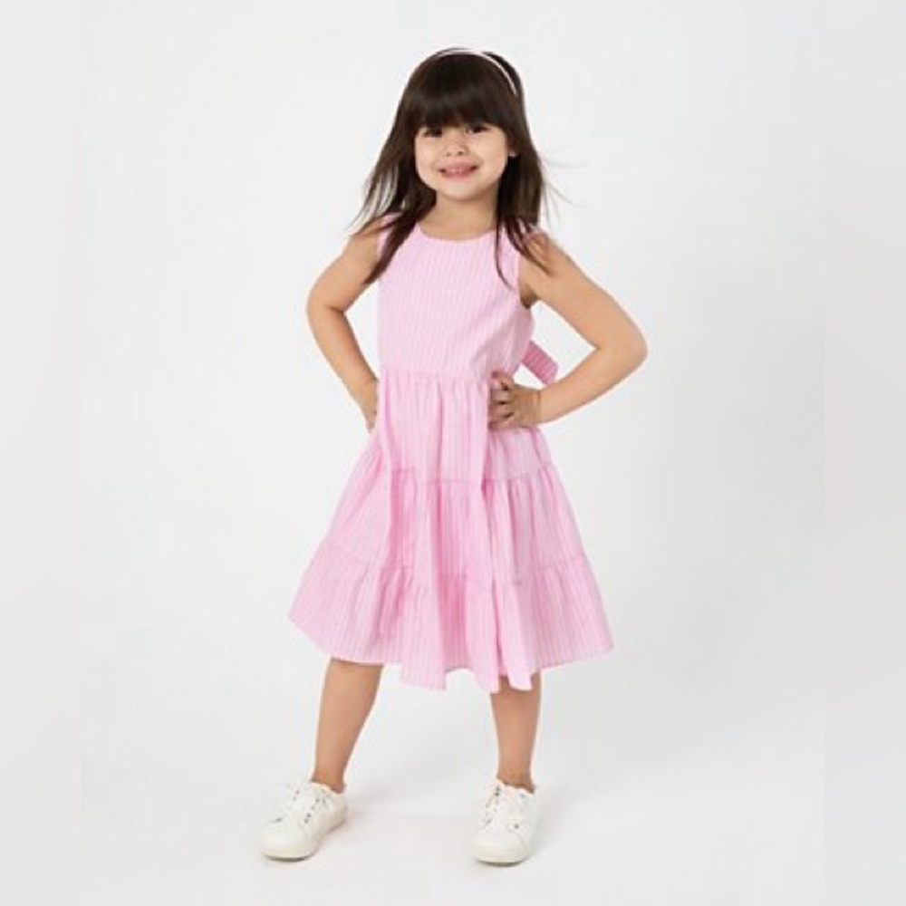Polo Ralph Laurent Pink Striped Sleeveless Kids Dress